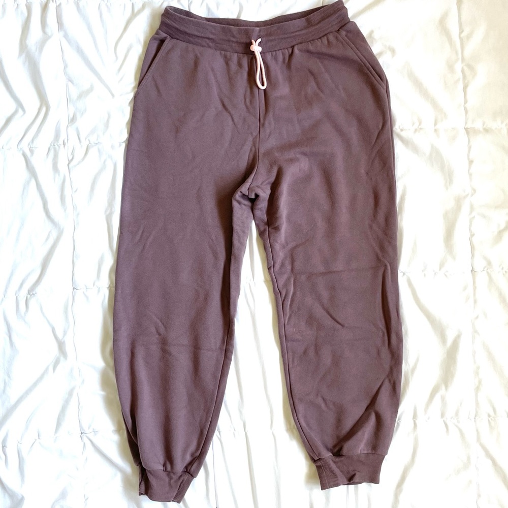Purple high waisted fleece sweatpants